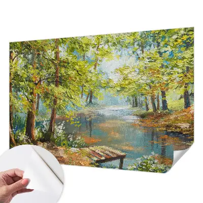 Fotobehang tienerkamer met een idyllisch meer als motief