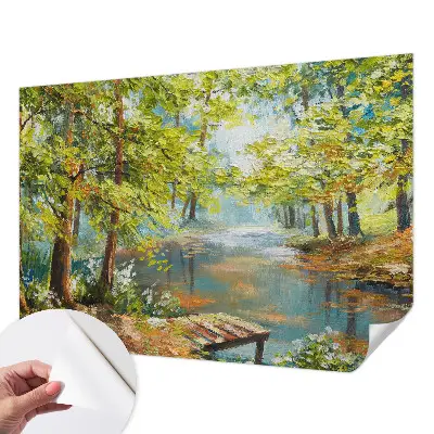 Fotobehang tienerkamer met een idyllisch meer als motief