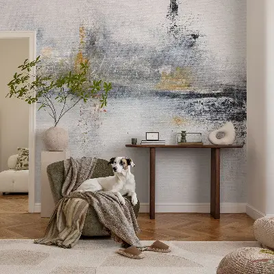 Foto behang voor de keuken met harmonieuze abstracte print