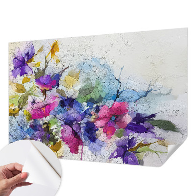 Zelfklevend fotobehang met een abstract bloempatroon