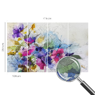 Zelfklevend fotobehang met een abstract bloempatroon