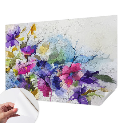 Zelfklevend fotobehang met een abstract bloempatroon