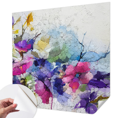 Zelfklevend fotobehang met een abstract bloempatroon