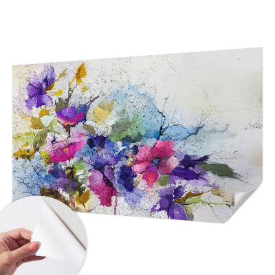 Zelfklevend fotobehang met een abstract bloempatroon