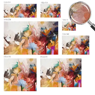 Zelfklevende behangsticker met een abstract bloemenmotief