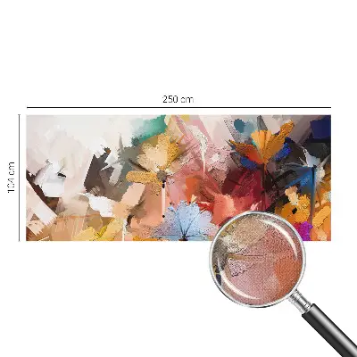 Zelfklevende behangsticker met een abstract bloemenmotief