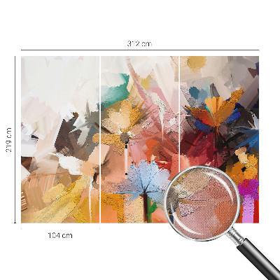 Zelfklevende behangsticker Abstracte bloemen