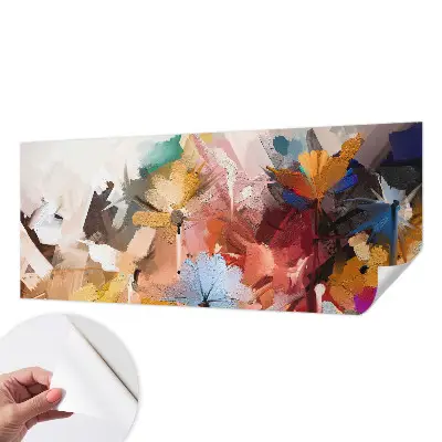 Zelfklevende behangsticker met een abstract bloemenmotief