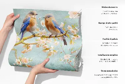 Zelfklevende behangsticker met een abstract bloemenmotief