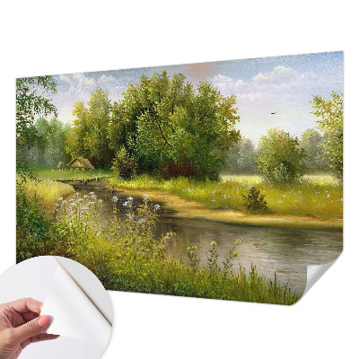 Zelfklevend fotobehang op maat met een landelijk landschap