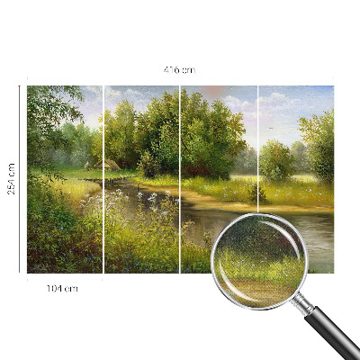 Zelfklevend fotobehang op maat Landelijk landschap
