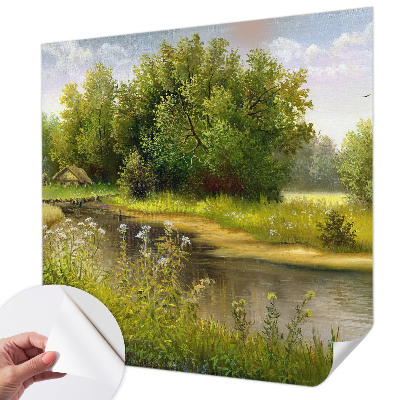 Zelfklevend fotobehang op maat Landelijk landschap