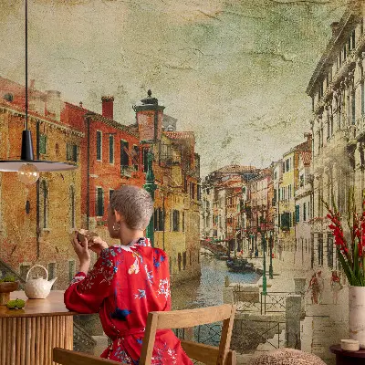 3D fotobehang met een stedelijke impressie
