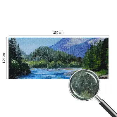 Fotobehang voor de kinderkamer met een illustratie van een berglandschap