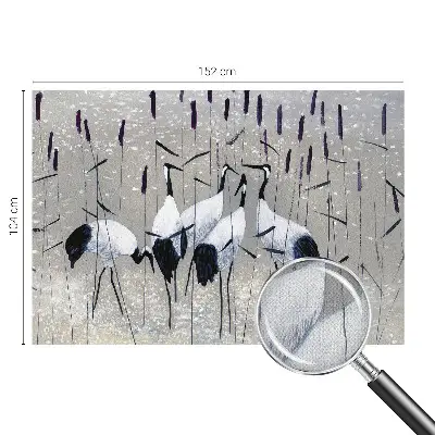Fotobehang voor kinderkamer met een harmonieuze afbeelding van kraanvogels