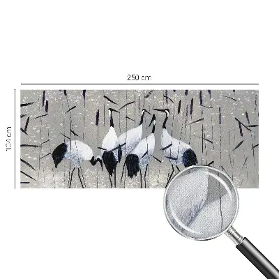 Fotobehang voor kinderkamer met een harmonieuze afbeelding van kraanvogels