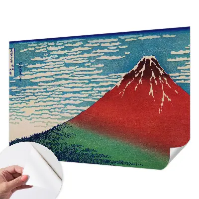 Zelfklevend fotobehang met een rood berglandschap