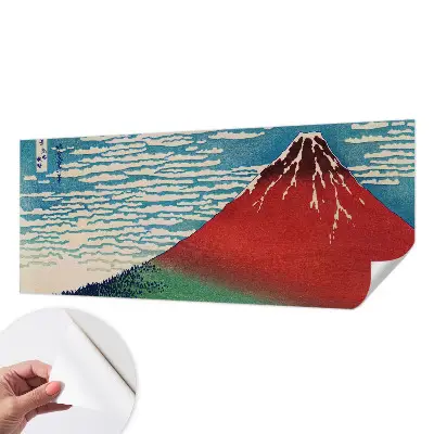 Zelfklevend fotobehang met een rood berglandschap