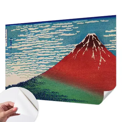 Zelfklevend fotobehang met een rood berglandschap