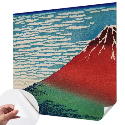 Zelfklevend fotobehang met een rood berglandschap