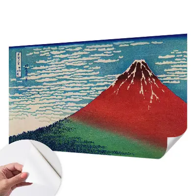 Zelfklevend fotobehang met een rood berglandschap