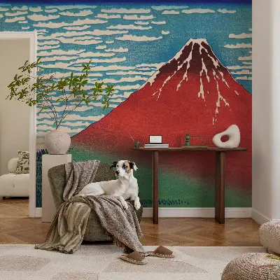 Zelfklevend fotobehang met een rood berglandschap