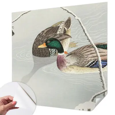 Fotobehang babykamer met een rustig eendenmotief