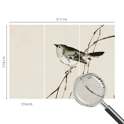 Zelfklevend fotobehang op maat met een harmonieuze vogelprint