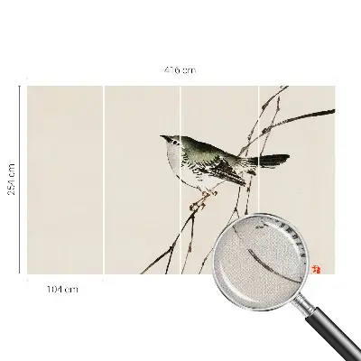 Zelfklevend fotobehang op maat met een harmonieuze vogelprint