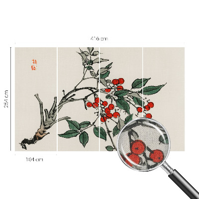 Zelfklevende behangsticker Een takje bessen