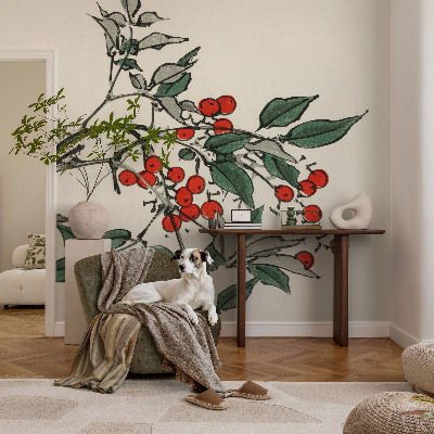 Zelfklevende behangsticker Een takje bessen