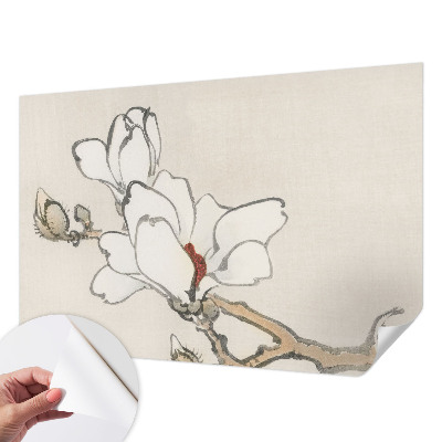 Fotobehang babykamer met delicate magnolia's
