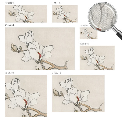 Fotobehang babykamer met delicate magnolia's