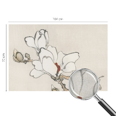 Fotobehang babykamer met delicate magnolia's