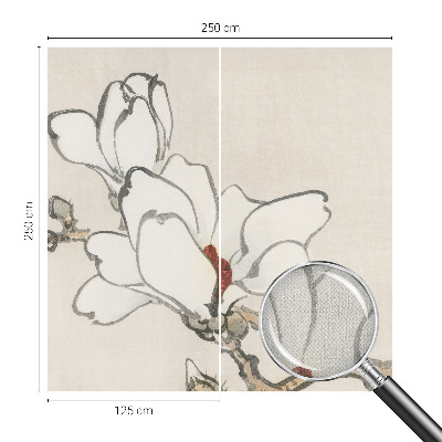 Fotobehang babykamer met delicate magnolia's