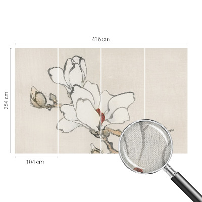 Fotobehang babykamer met delicate magnolia's