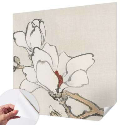 Fotobehang babykamer met delicate magnolia's