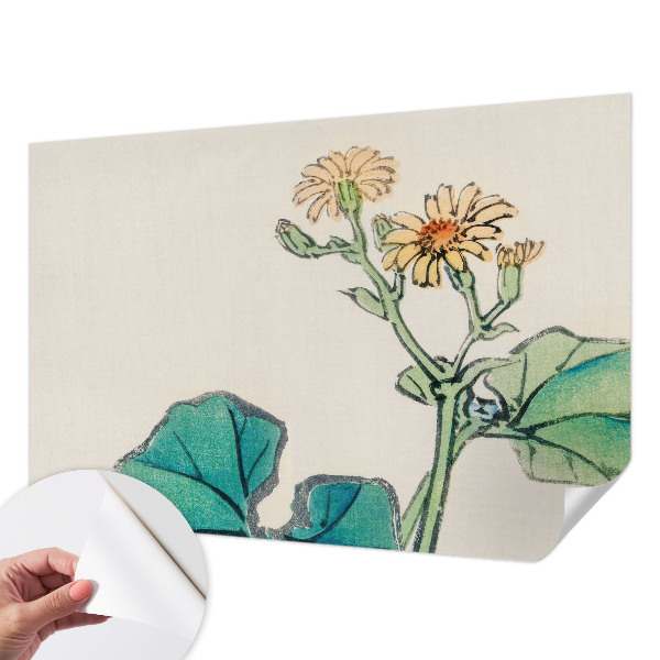 Fotobehang tienerkamer Bloem en bladeren