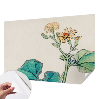 Fotobehang tienerkamer met bloemen- en bladmotief