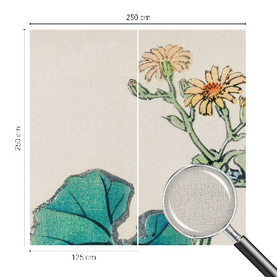 Fotobehang tienerkamer Bloem en bladeren
