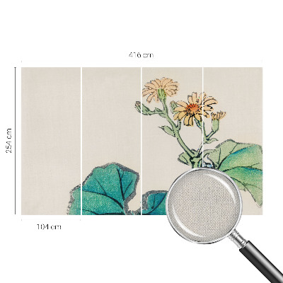 Fotobehang tienerkamer Bloem en bladeren