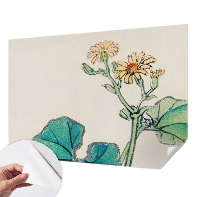 Fotobehang tienerkamer Bloem en bladeren
