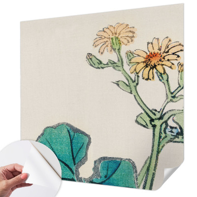 Fotobehang tienerkamer Bloem en bladeren