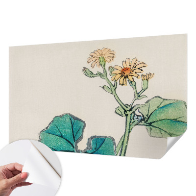 Fotobehang tienerkamer Bloem en bladeren