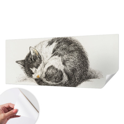 Foto behang voor de keuken met een schattig katje als motief