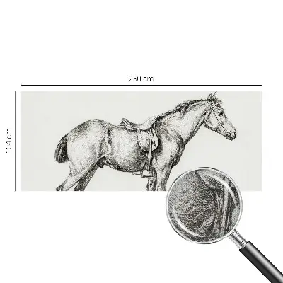 Zelfklevend fotobehang met een schets van een paard