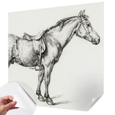 Zelfklevend fotobehang Schets van een paard