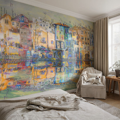 Zelfklevende behangsticker Magische stad