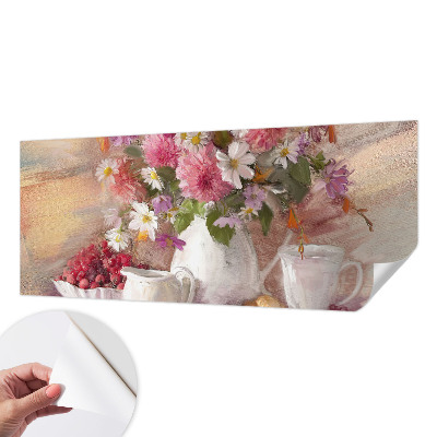 3D fotobehang met een print van wilde bloemen