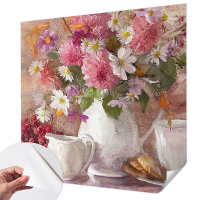 3D fotobehang met een print van wilde bloemen